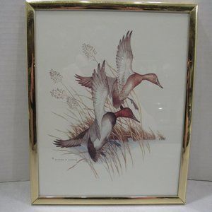 Framed Art Print Flying Wild Mallard Ducks